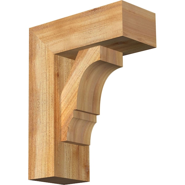 Ekena Millwork Balboa Block Rough Sawn Bracket w/ Offset Brace, Western Red Cedar, 6"W x 14"D x 18"H BKT0604X14X18BOA05RWR - main